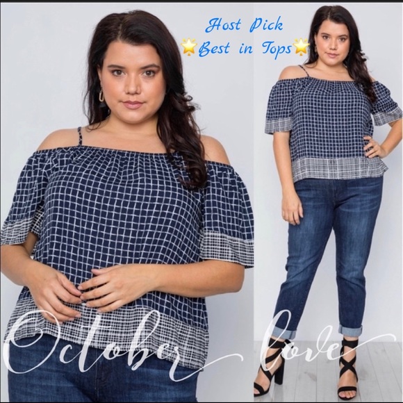Plus Size Off the Shoulder Blouse - Picture 2 of 5